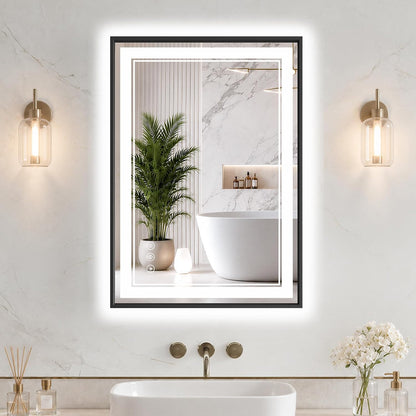 30"x48" LED Bathroom Mirror with Lights, Backlit + Front Lit, Anti-Fog
