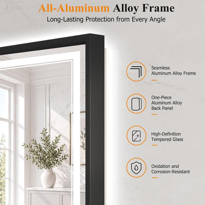 30"x48" LED Bathroom Mirror with Lights, Backlit + Front Lit, Anti-Fog