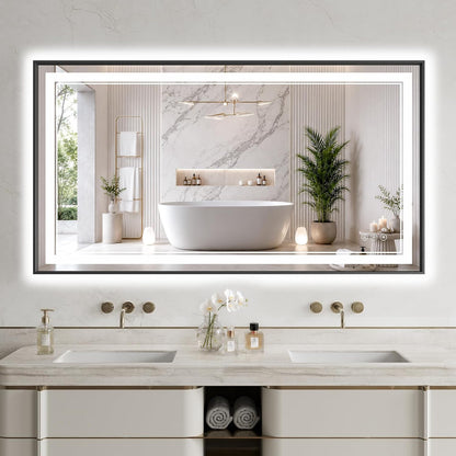 30"x48" LED Bathroom Mirror with Lights, Backlit + Front Lit, Anti-Fog