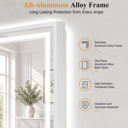 30"x48" LED Bathroom Mirror with Lights, Backlit + Front Lit, Anti-Fog