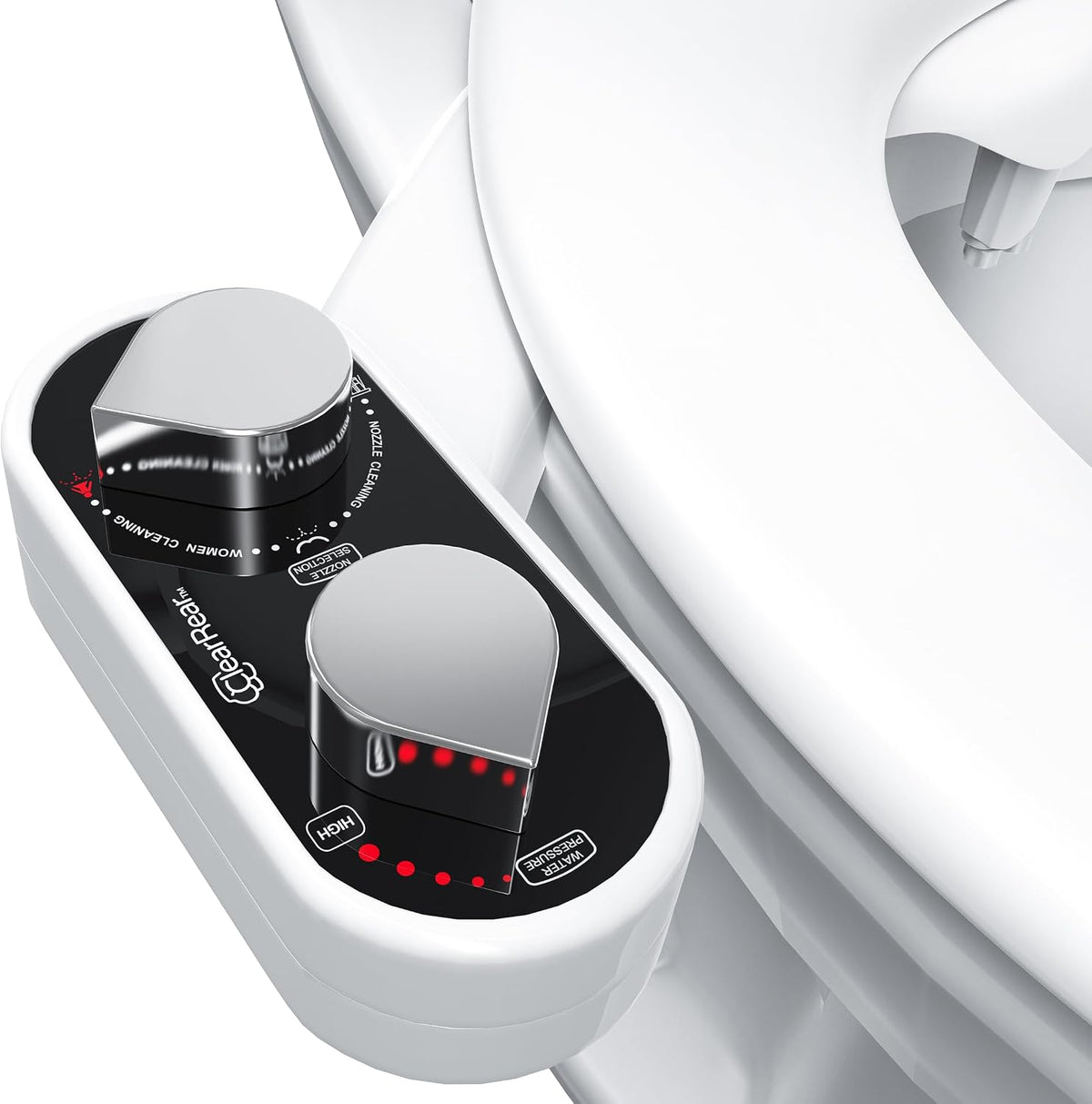 Bidet Attachment for Toilet Seat - Non-Electric with Self Cleaning Dual Nozzles, Leak Proof Connectors, Adjustable Water Spray, Rear & Feminine Wash - Hygienic Bathroom Upgrades