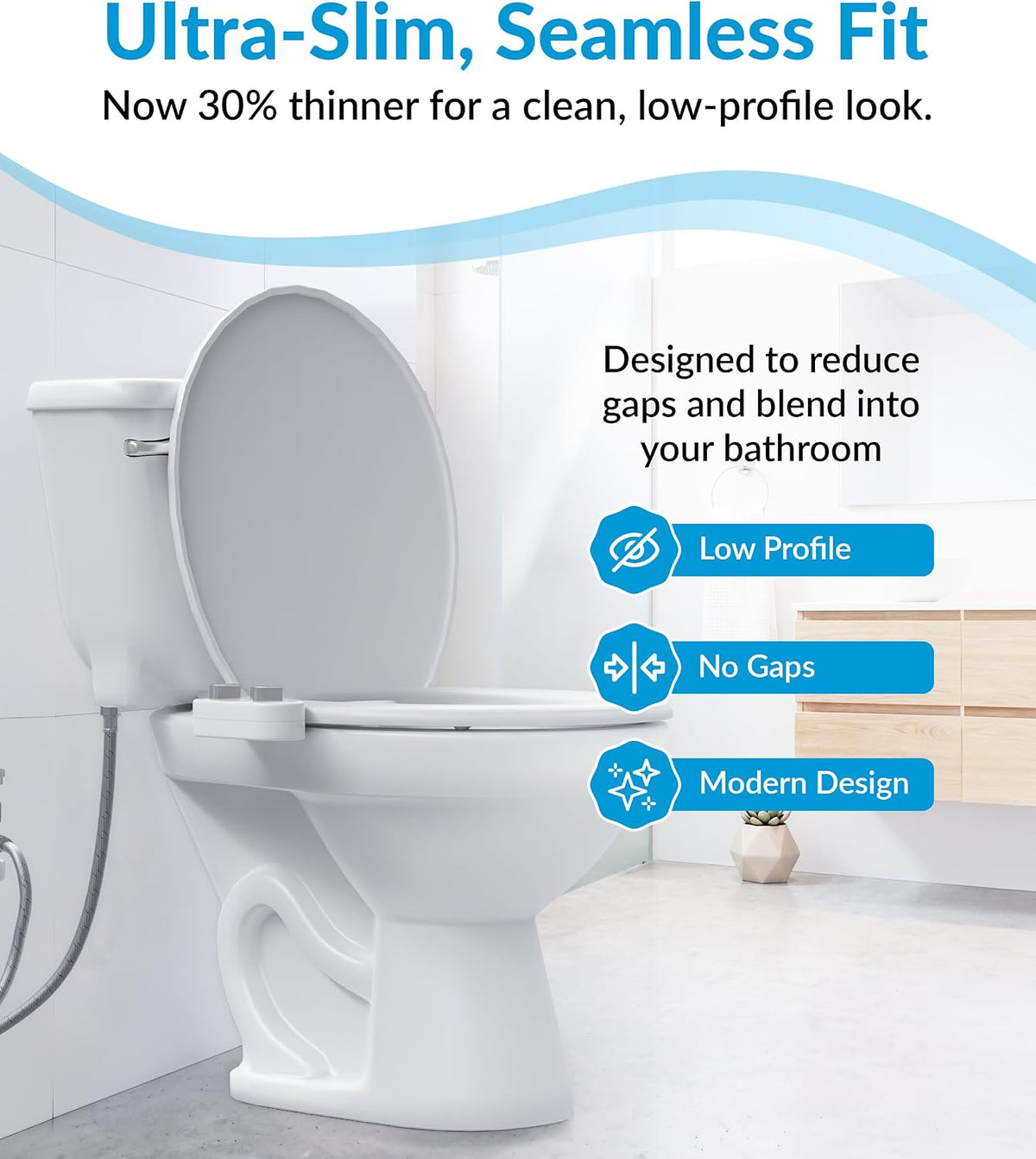 Bidet Attachment for Toilet Seat - Non-Electric with Self Cleaning Dual Nozzles, Leak Proof Connectors, Adjustable Water Spray, Rear & Feminine Wash - Hygienic Bathroom Upgrades