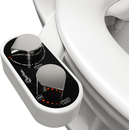 Bidet Attachment for Toilet Seat - Non-Electric with Self Cleaning Dual Nozzles, Leak Proof Connectors, Adjustable Water Spray, Rear & Feminine Wash - Hygienic Bathroom Upgrades