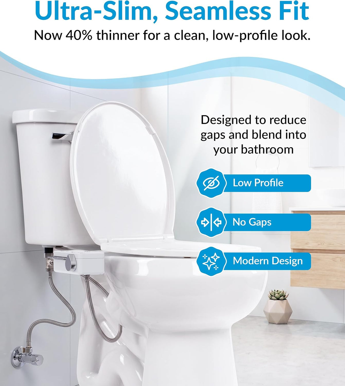 Bidet Attachment for Toilet Seat - Non-Electric with Self Cleaning Dual Nozzles, Leak Proof Connectors, Adjustable Water Spray, Rear & Feminine Wash - Hygienic Bathroom Upgrades