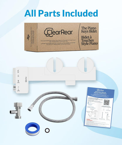 Bidet Attachment for Toilet Seat - Non-Electric with Self Cleaning Dual Nozzles, Leak Proof Connectors, Adjustable Water Spray, Rear & Feminine Wash - Hygienic Bathroom Upgrades