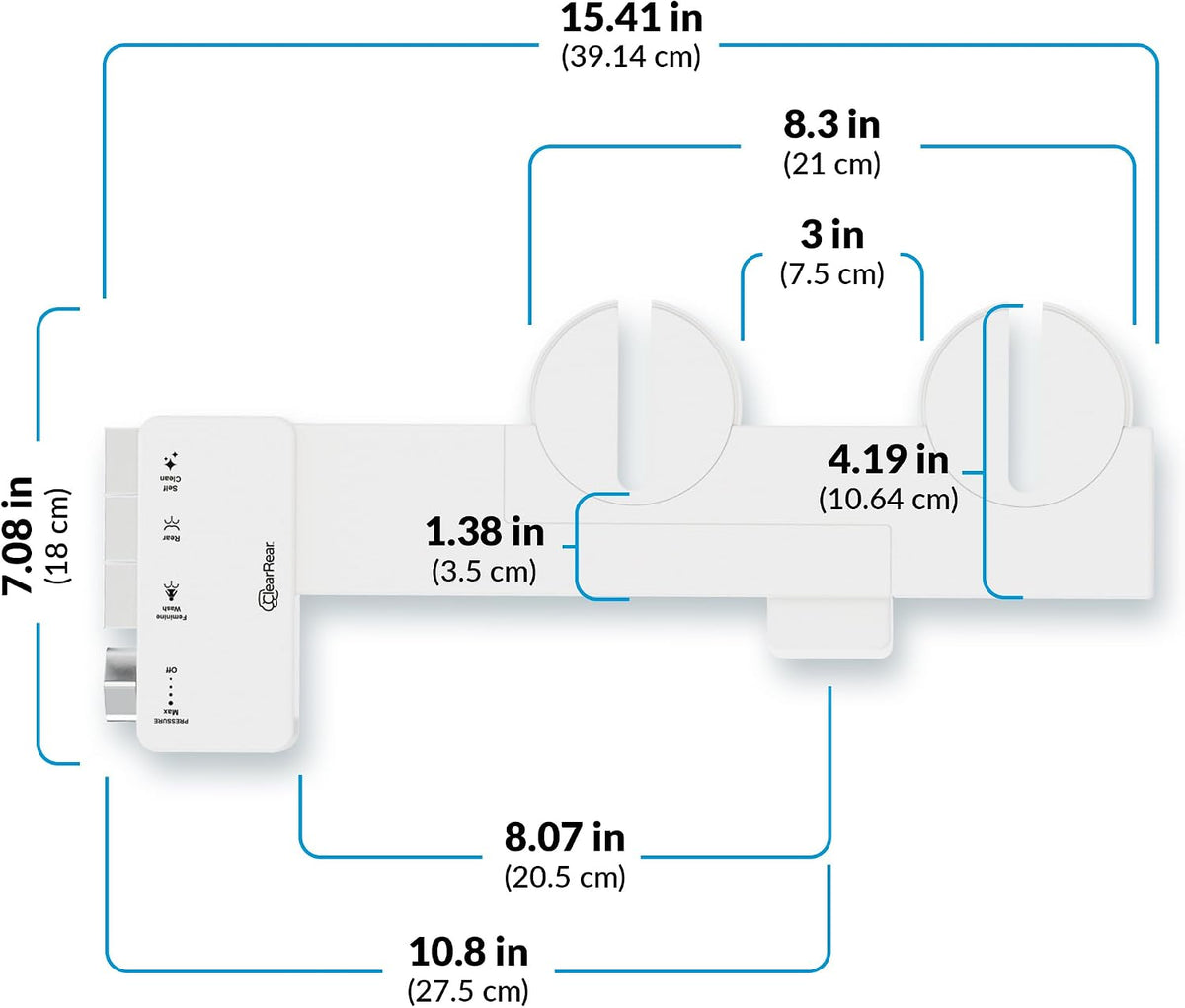 Bidet Attachment for Toilet Seat - Non-Electric with Self Cleaning Dual Nozzles, Leak Proof Connectors, Adjustable Water Spray, Rear & Feminine Wash - Hygienic Bathroom Upgrades