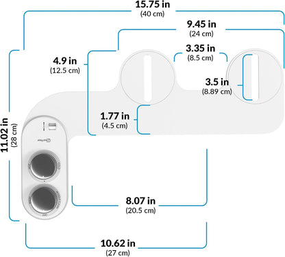 Bidet Attachment for Toilet Seat - Non-Electric with Self Cleaning Dual Nozzles, Leak Proof Connectors, Adjustable Water Spray, Rear & Feminine Wash - Hygienic Bathroom Upgrades