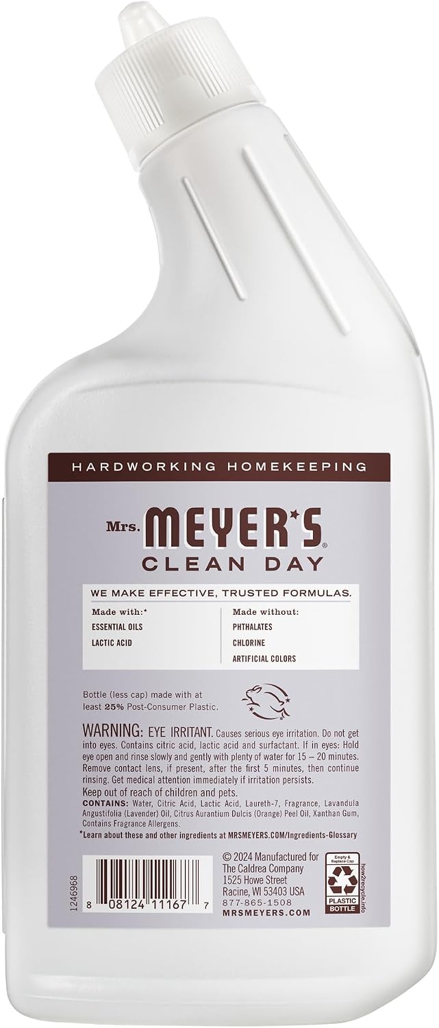 CLEAN DAY Liquid Toilet Bowl Cleaner, Stain Removing, Lemon Verbena, 24 oz | Stain Removing, Septic Safe, Cruelty Free, Made with Essential Oils