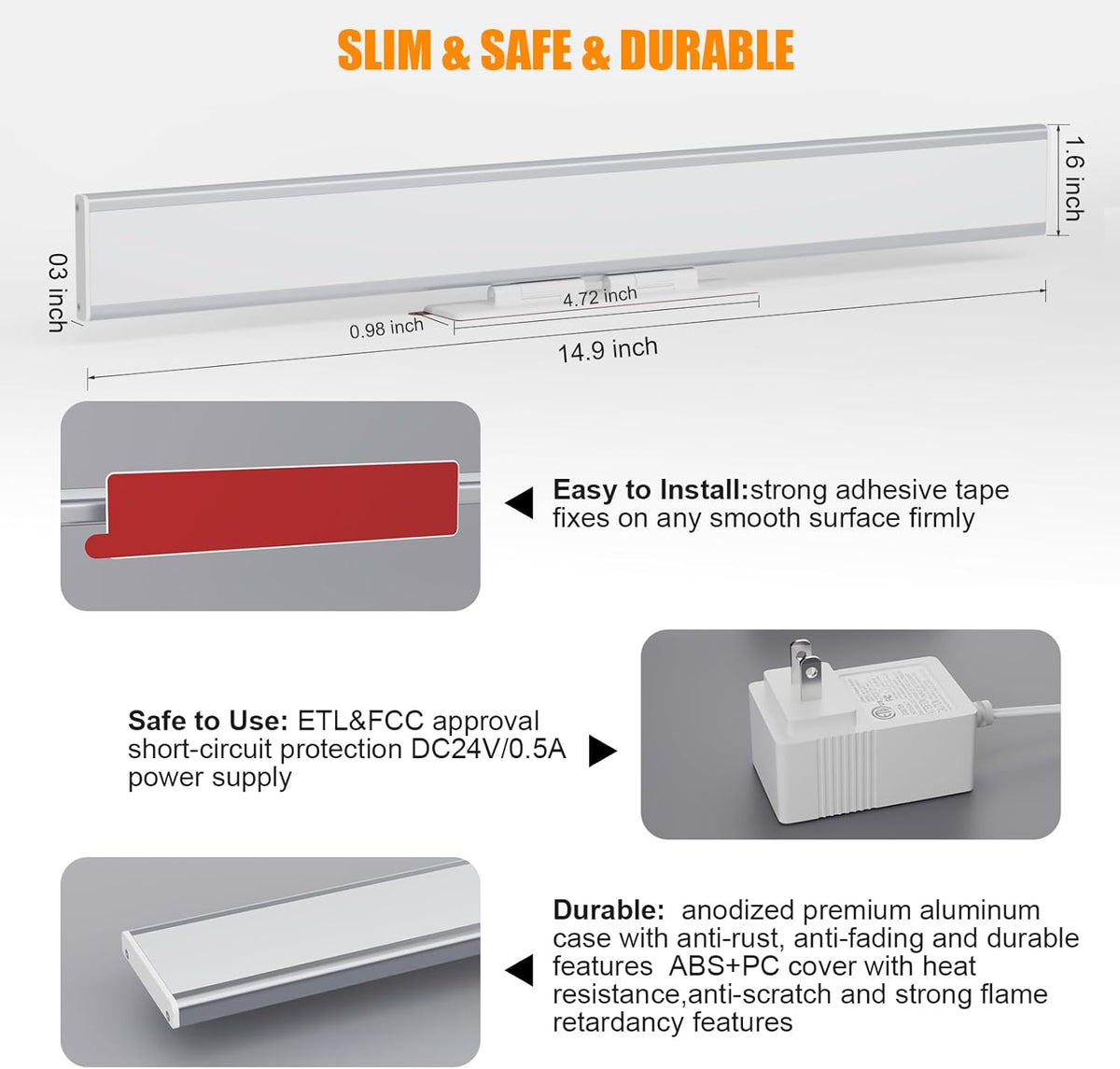 Led Vanity Light Bar for Mirror with Adjustable Angle for Makeup