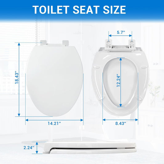 Round Toilet Seat 16.5" | Soft Close, Durable PP Toilet Seat, Easy Installation & Removal, Fits Most Toilet Bowls