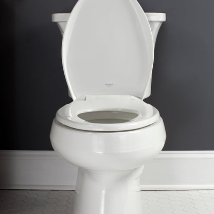Aurora Slow Close Toilet Seat, Easy Clean Hinges and Adjustable Perfect Fit Plastic Seat, Made in USA, Elongated, White