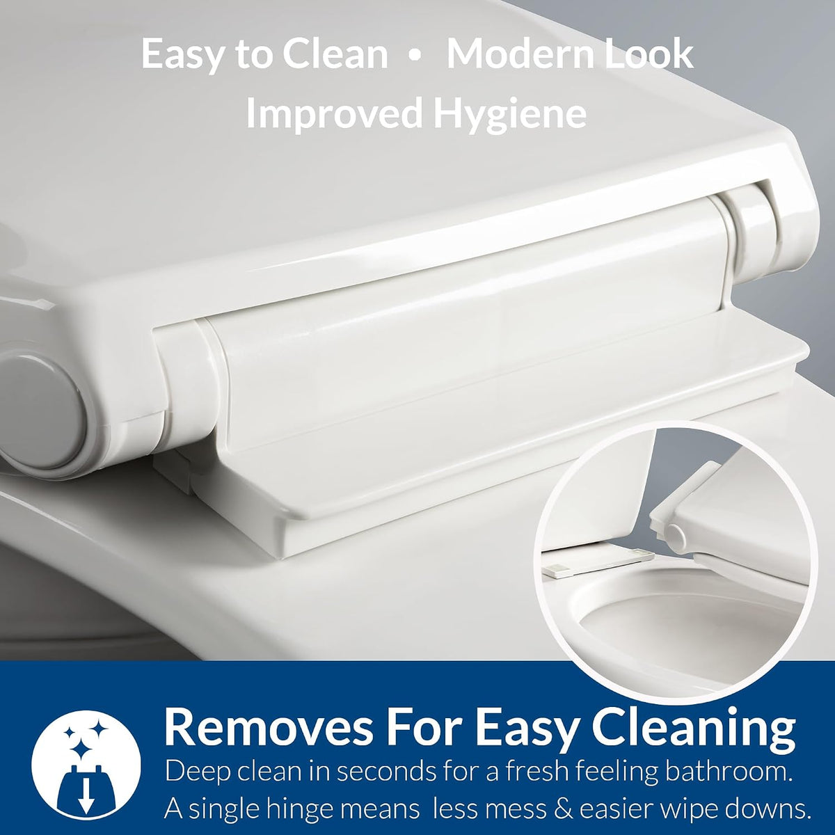 Aurora Slow Close Toilet Seat, Easy Clean Hinges and Adjustable Perfect Fit Plastic Seat, Made in USA, Elongated, White