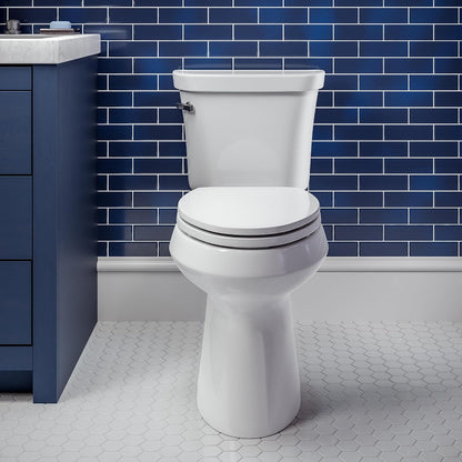 Aurora Slow Close Toilet Seat, Easy Clean Hinges and Adjustable Perfect Fit Plastic Seat, Made in USA, Elongated, White