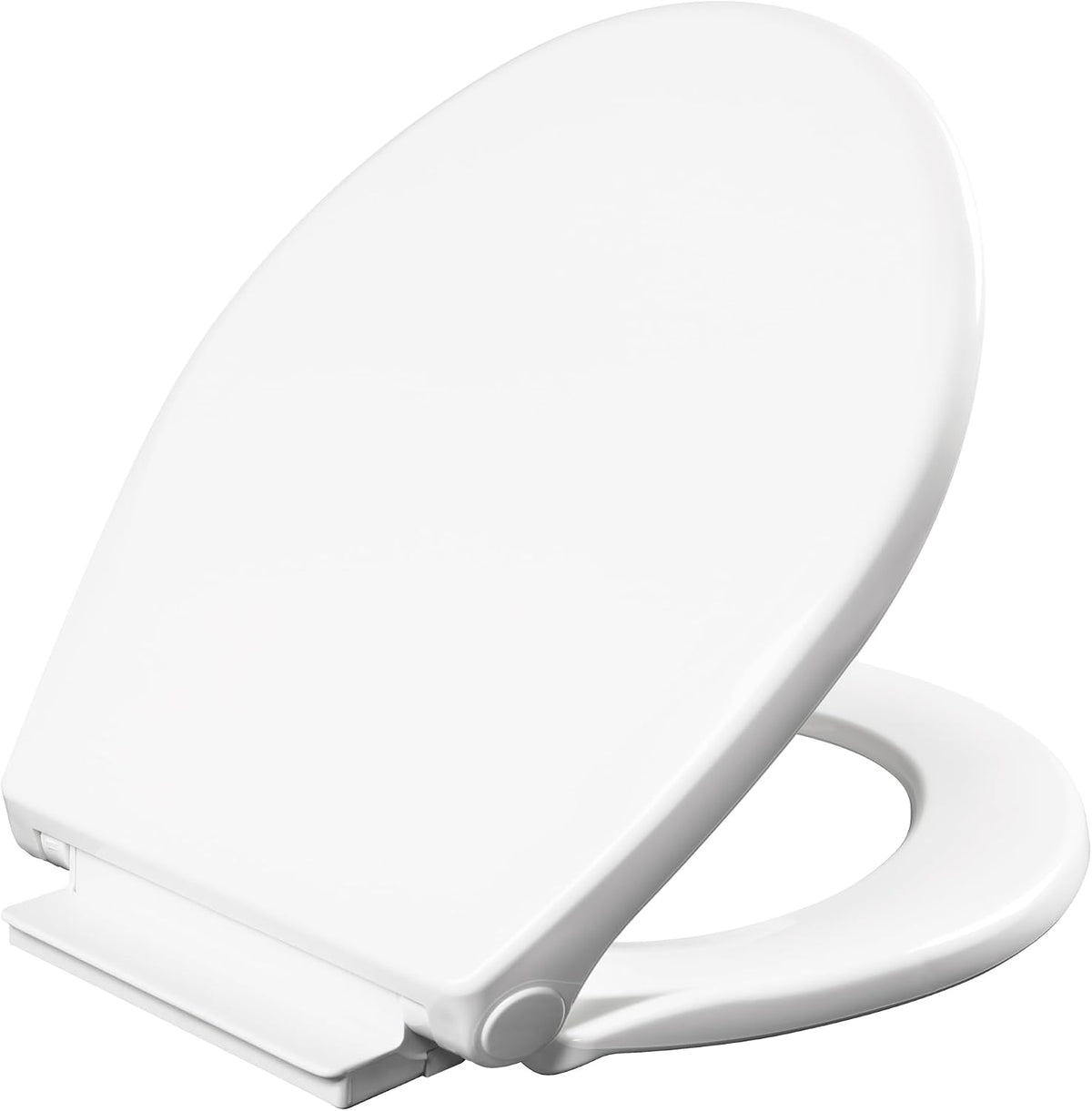 Aurora Slow Close Toilet Seat, Easy Clean Hinges and Adjustable Perfect Fit Plastic Seat, Made in USA, Elongated, White