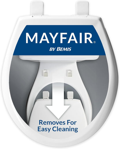 Aurora Slow Close Toilet Seat, Easy Clean Hinges and Adjustable Perfect Fit Plastic Seat, Made in USA, Elongated, White