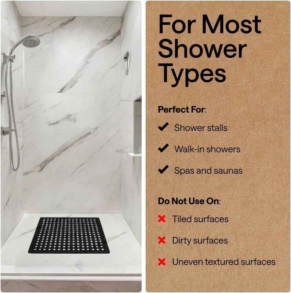 Bath Tub Shower Mat, Bathtub Floor Liner, 35x16 Clear