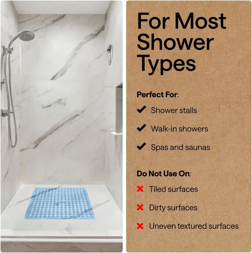 Bath Tub Shower Mat, Bathtub Floor Liner, 35x16 Clear