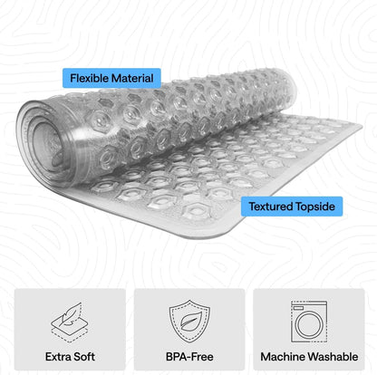 Bath Tub Shower Mat, Bathtub Floor Liner, 35x16 Clear
