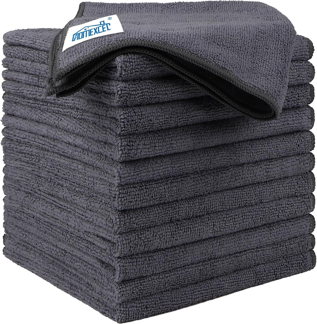Microfiber Cleaning Cloth, 12.5 x 12.5 inch Microfiber Towels for Cars, Ultra Absorbent Washing Cloth, Lint Free Streak Free Cleaning Rags for Car, Kitchen, and Window (Grey)