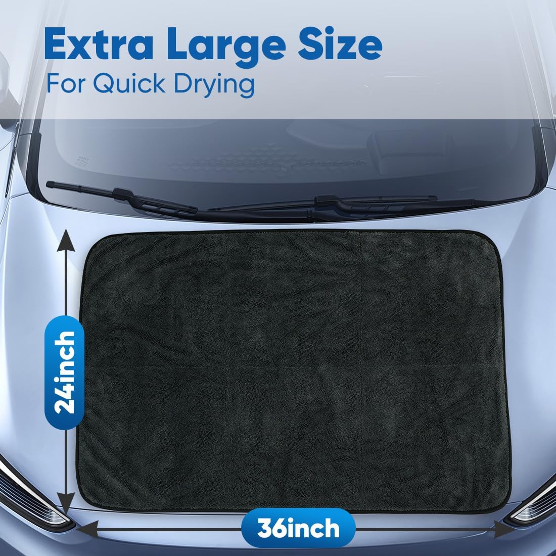 Microfiber Cleaning Cloth, 12.5 x 12.5 inch Microfiber Towels for Cars, Ultra Absorbent Washing Cloth, Lint Free Streak Free Cleaning Rags for Car, Kitchen, and Window (Grey)