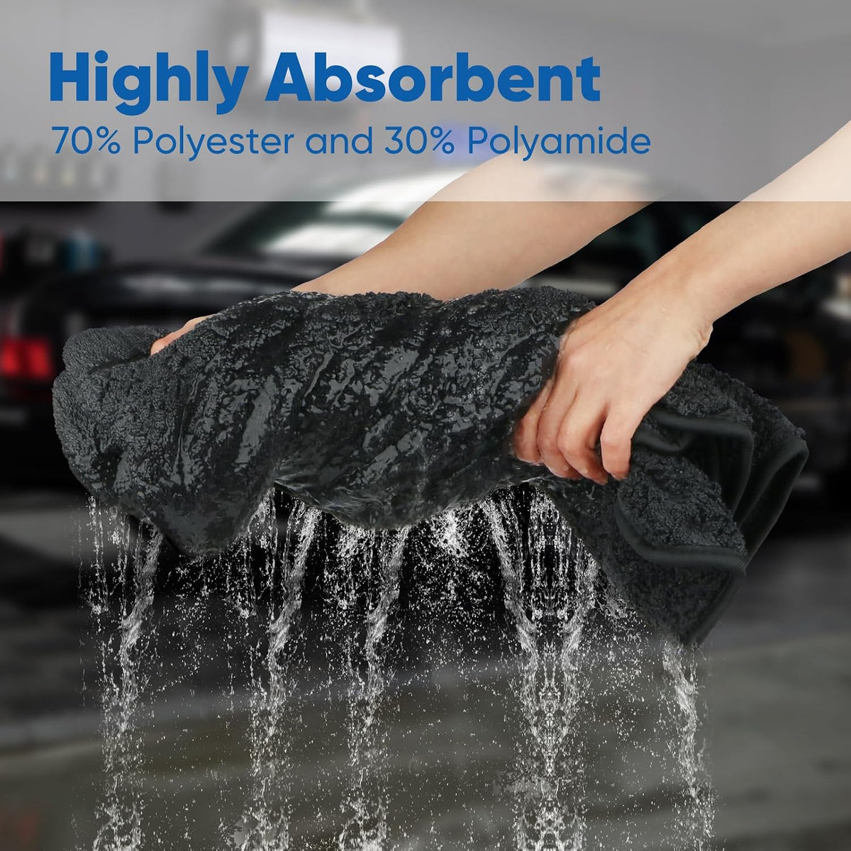 Microfiber Cleaning Cloth, 12.5 x 12.5 inch Microfiber Towels for Cars, Ultra Absorbent Washing Cloth, Lint Free Streak Free Cleaning Rags for Car, Kitchen, and Window (Grey)