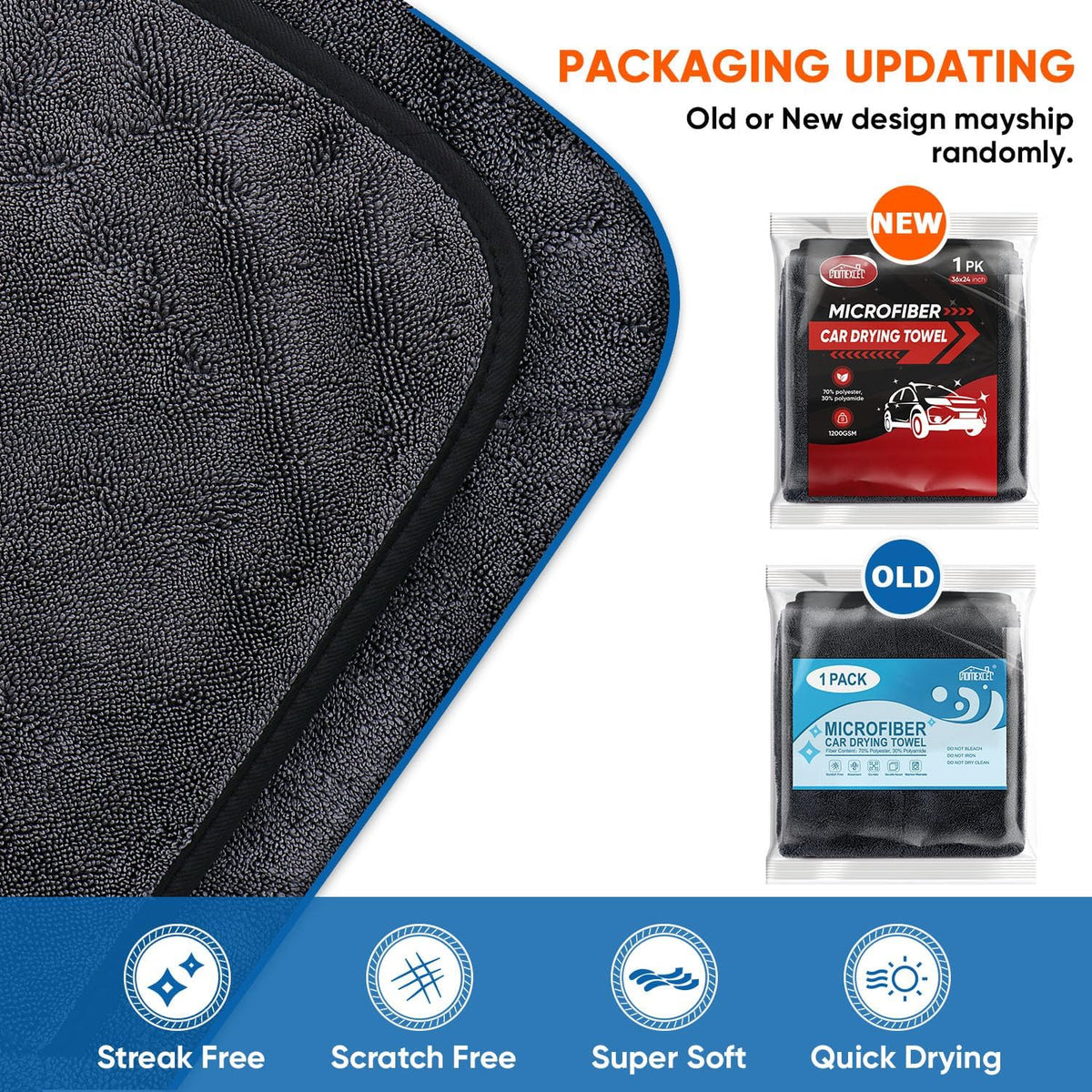 Microfiber Cleaning Cloth, 12.5 x 12.5 inch Microfiber Towels for Cars, Ultra Absorbent Washing Cloth, Lint Free Streak Free Cleaning Rags for Car, Kitchen, and Window (Grey)