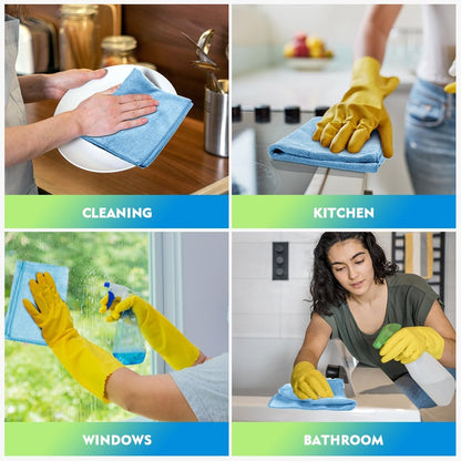 Microfiber Cleaning Cloth, 12.5 x 12.5 inch Microfiber Towels for Cars, Ultra Absorbent Washing Cloth, Lint Free Streak Free Cleaning Rags for Car, Kitchen, and Window (Grey)