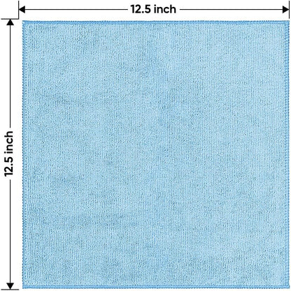 Microfiber Cleaning Cloth, 12.5 x 12.5 inch Microfiber Towels for Cars, Ultra Absorbent Washing Cloth, Lint Free Streak Free Cleaning Rags for Car, Kitchen, and Window (Grey)