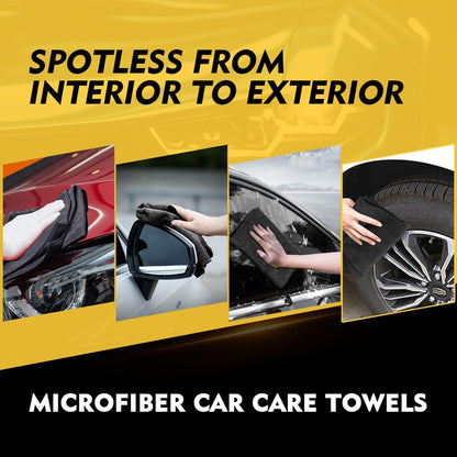 Microfiber Cleaning Cloth, 12.5 x 12.5 inch Microfiber Towels for Cars, Ultra Absorbent Washing Cloth, Lint Free Streak Free Cleaning Rags for Car, Kitchen, and Window (Grey)