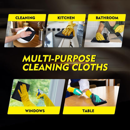 Microfiber Cleaning Cloth, 12.5 x 12.5 inch Microfiber Towels for Cars, Ultra Absorbent Washing Cloth, Lint Free Streak Free Cleaning Rags for Car, Kitchen, and Window (Grey)