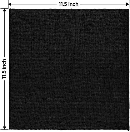 Microfiber Cleaning Cloth, 12.5 x 12.5 inch Microfiber Towels for Cars, Ultra Absorbent Washing Cloth, Lint Free Streak Free Cleaning Rags for Car, Kitchen, and Window (Grey)
