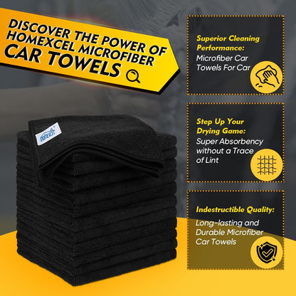 Microfiber Cleaning Cloth, 12.5 x 12.5 inch Microfiber Towels for Cars, Ultra Absorbent Washing Cloth, Lint Free Streak Free Cleaning Rags for Car, Kitchen, and Window (Grey)