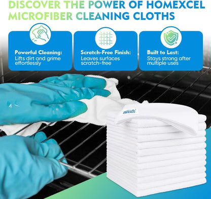Microfiber Cleaning Cloth, 12.5 x 12.5 inch Microfiber Towels for Cars, Ultra Absorbent Washing Cloth, Lint Free Streak Free Cleaning Rags for Car, Kitchen, and Window (Grey)