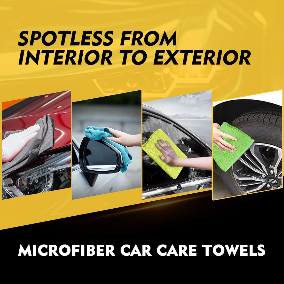Microfiber Cleaning Cloth, 12.5 x 12.5 inch Microfiber Towels for Cars, Ultra Absorbent Washing Cloth, Lint Free Streak Free Cleaning Rags for Car, Kitchen, and Window (Grey)