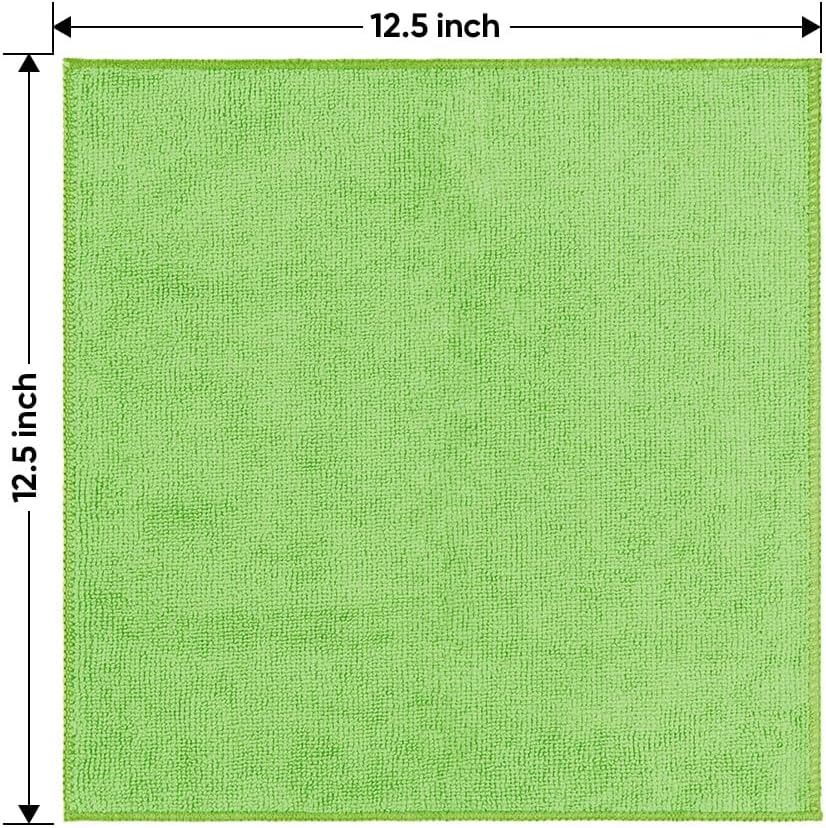Microfiber Cleaning Cloth, 12.5 x 12.5 inch Microfiber Towels for Cars, Ultra Absorbent Washing Cloth, Lint Free Streak Free Cleaning Rags for Car, Kitchen, and Window (Grey)