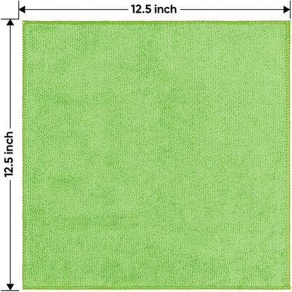 Microfiber Cleaning Cloth, 12.5 x 12.5 inch Microfiber Towels for Cars, Ultra Absorbent Washing Cloth, Lint Free Streak Free Cleaning Rags for Car, Kitchen, and Window (Grey)