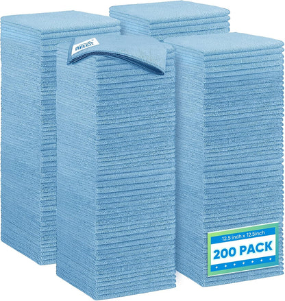Microfiber Cleaning Cloth, 12.5 x 12.5 inch Microfiber Towels for Cars, Ultra Absorbent Washing Cloth, Lint Free Streak Free Cleaning Rags for Car, Kitchen, and Window (Grey)