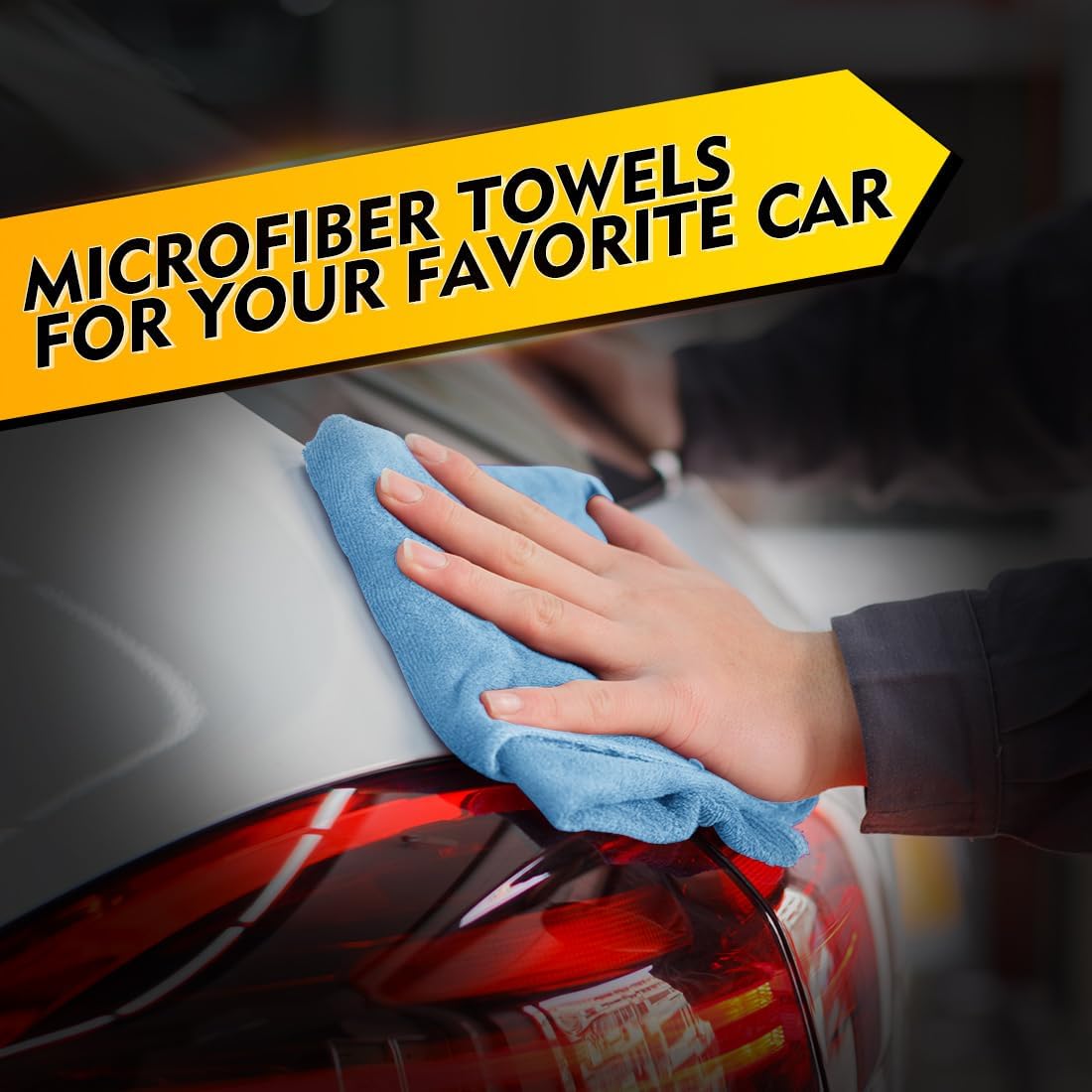 Microfiber Cleaning Cloth, 12.5 x 12.5 inch Microfiber Towels for Cars, Ultra Absorbent Washing Cloth, Lint Free Streak Free Cleaning Rags for Car, Kitchen, and Window (Grey)