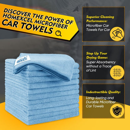 Microfiber Cleaning Cloth, 12.5 x 12.5 inch Microfiber Towels for Cars, Ultra Absorbent Washing Cloth, Lint Free Streak Free Cleaning Rags for Car, Kitchen, and Window (Grey)