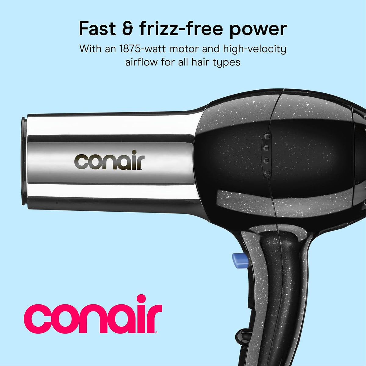 Ionic Hair Dryer with Concentrator Attachment, 1875W, Full Size