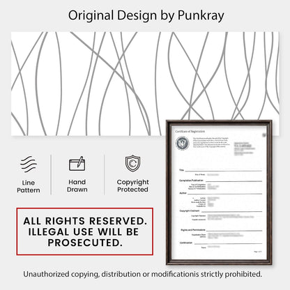 Striped Shower Curtain for Bathroom, Grey White, 72" W x 72" L