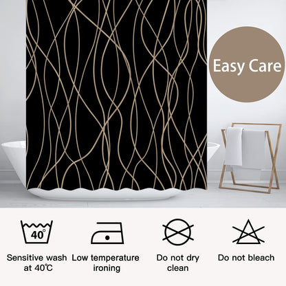 Striped Shower Curtain for Bathroom, Grey White, 72" W x 72" L