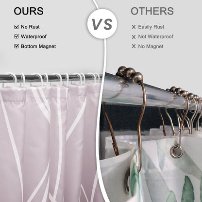 Striped Shower Curtain for Bathroom, Grey White, 72" W x 72" L