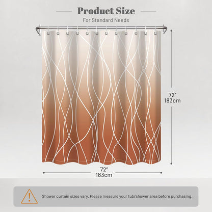 Striped Shower Curtain for Bathroom, Grey White, 72" W x 72" L