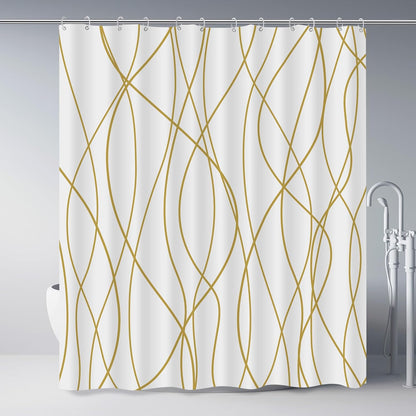 Striped Shower Curtain for Bathroom, Grey White, 72" W x 72" L