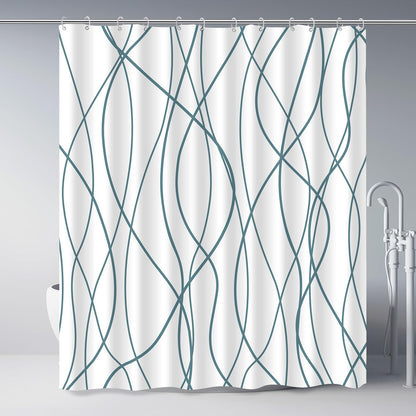 Striped Shower Curtain for Bathroom, Grey White, 72" W x 72" L