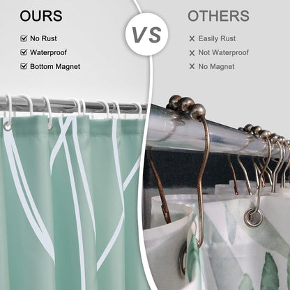 Striped Shower Curtain for Bathroom, Grey White, 72" W x 72" L