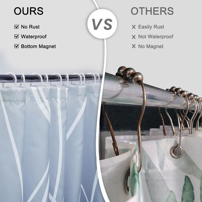 Striped Shower Curtain for Bathroom, Grey White, 72" W x 72" L