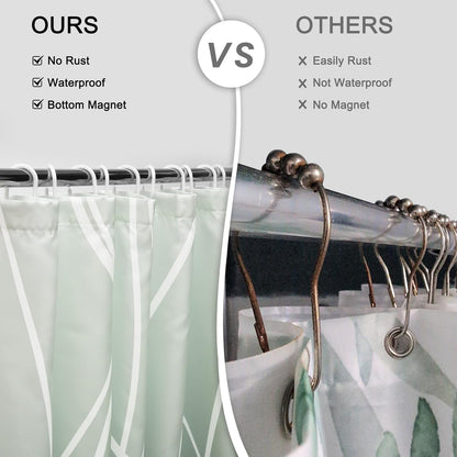 Striped Shower Curtain for Bathroom, Grey White, 72" W x 72" L