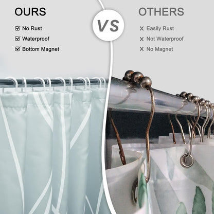 Striped Shower Curtain for Bathroom, Grey White, 72" W x 72" L